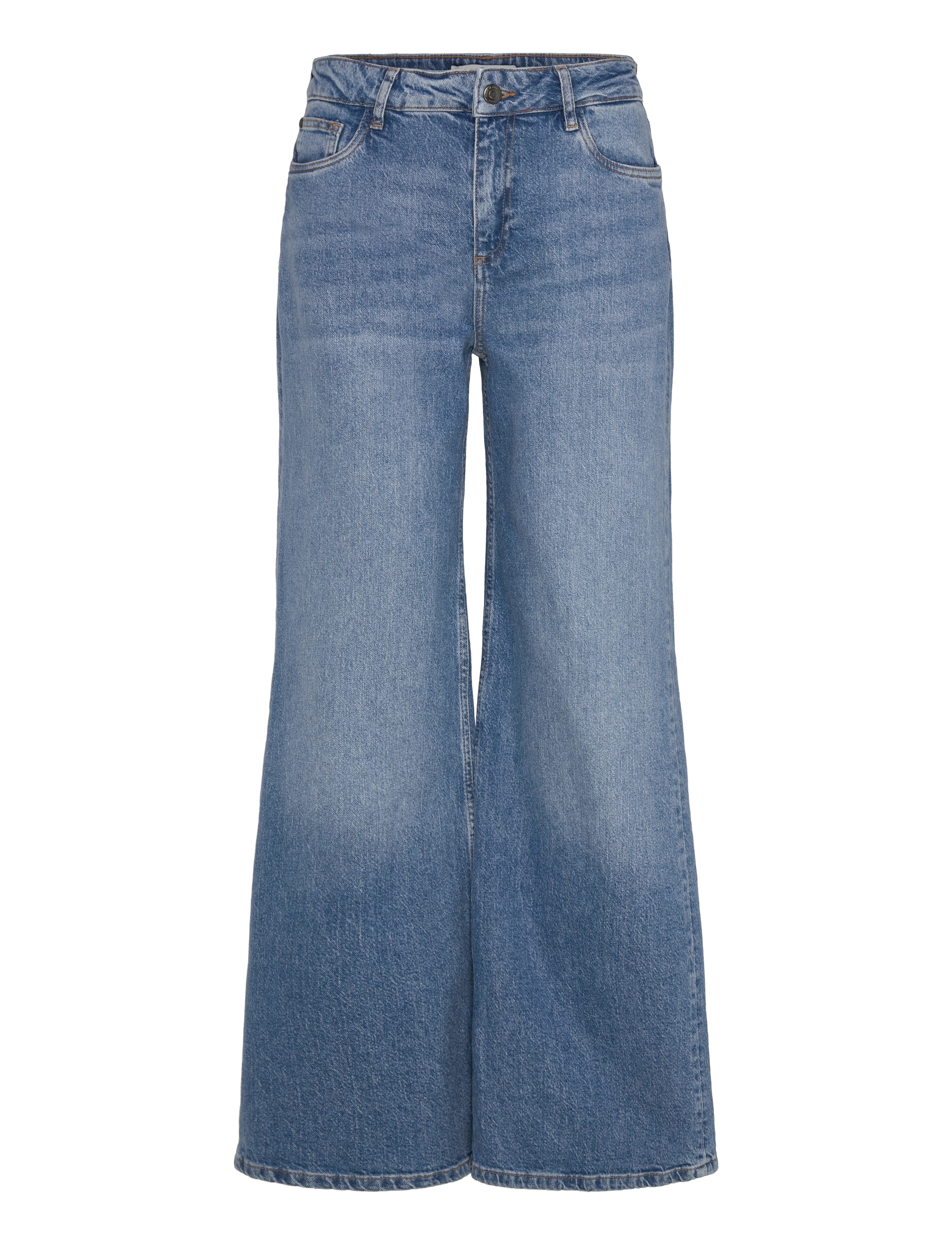Pulz Jeans PZMELROSE UHW Jeans Wide Leg - Transitional Layering - MEDIUM BLUE DENIM / blue