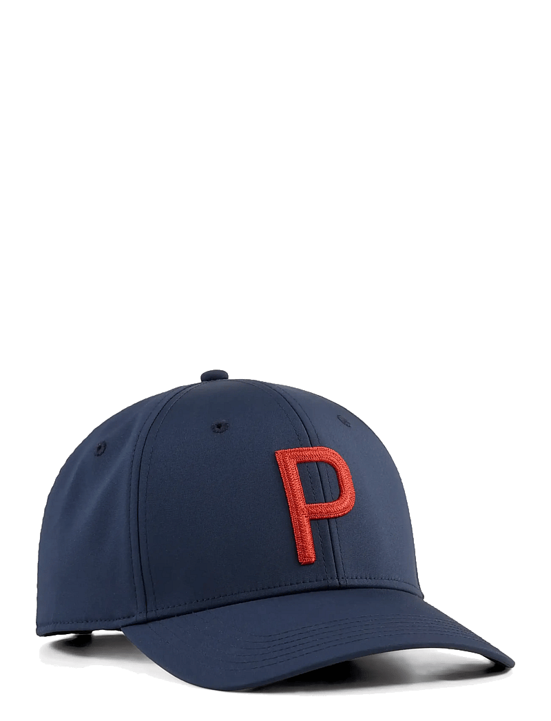 PUMA Golf - Heritage P Tech Cap - caps - deep navy-candy apple - 0