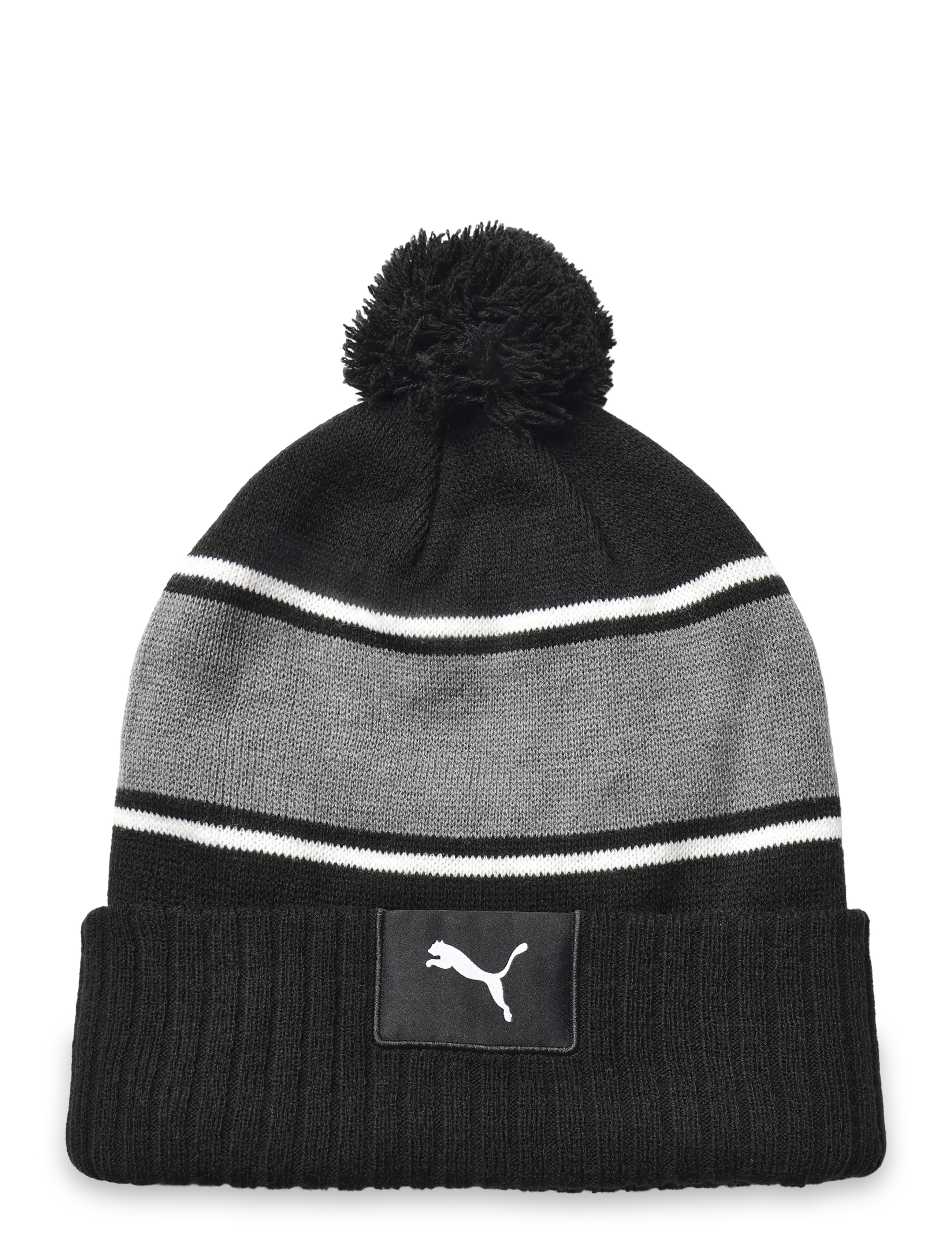 PUMA Golf Puma Sport Pom Beanie - Accessories - PUMA BLACK-SHADY GRAY / black