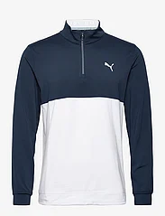PUMA Golf - Gamer Colorblock 1/4 Zip - sportiska stila džemperi - navy blazer-bright white - 0