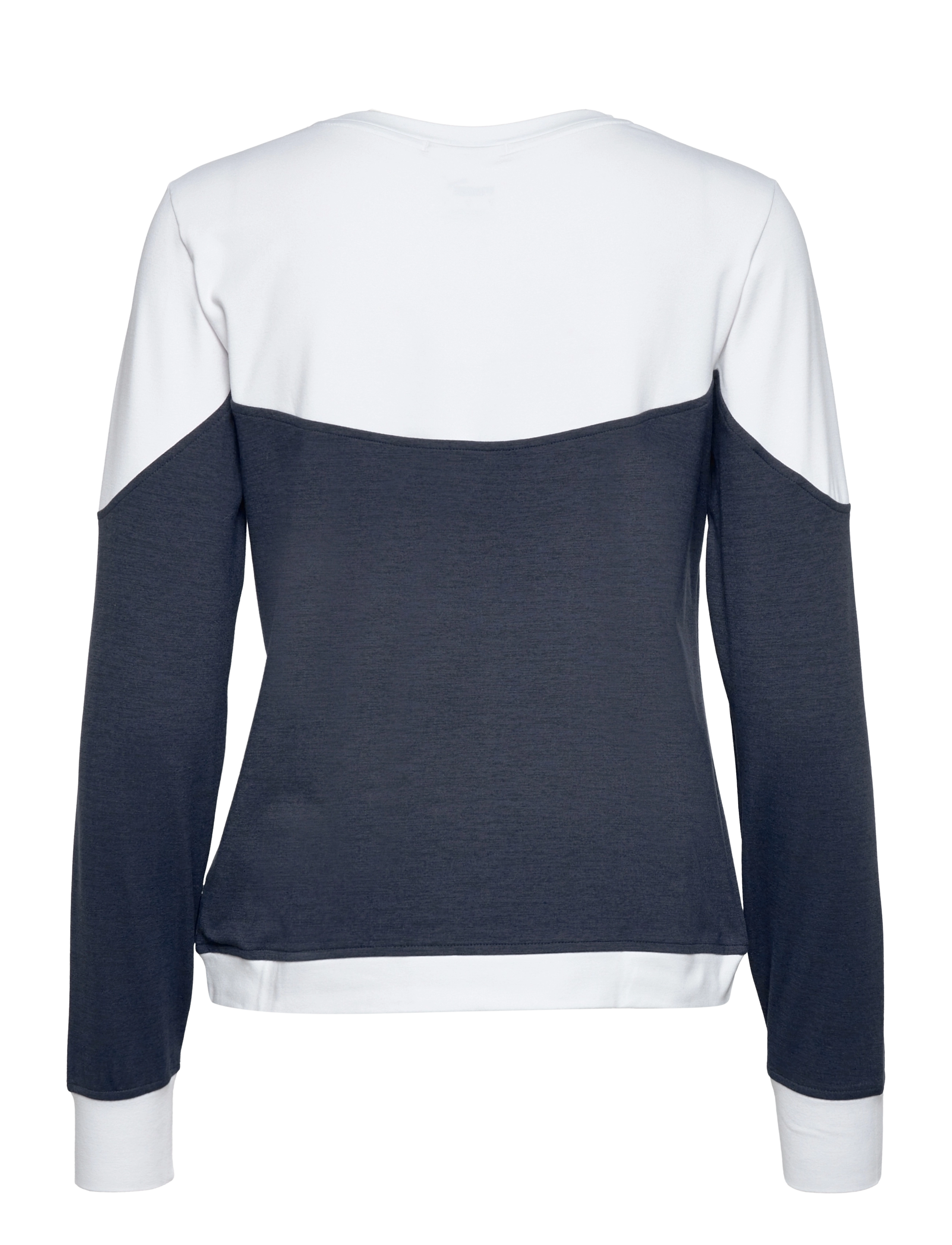 PUMA Golf - W Cloudspun Bloom Crewneck - bright white-navy blazer heather - 1