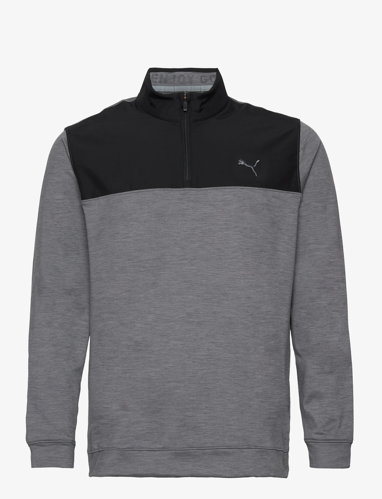 PUMA Golf - Cloudspun Colorblock 1/4 Zip - menn - puma black-quiet shade heather - 0