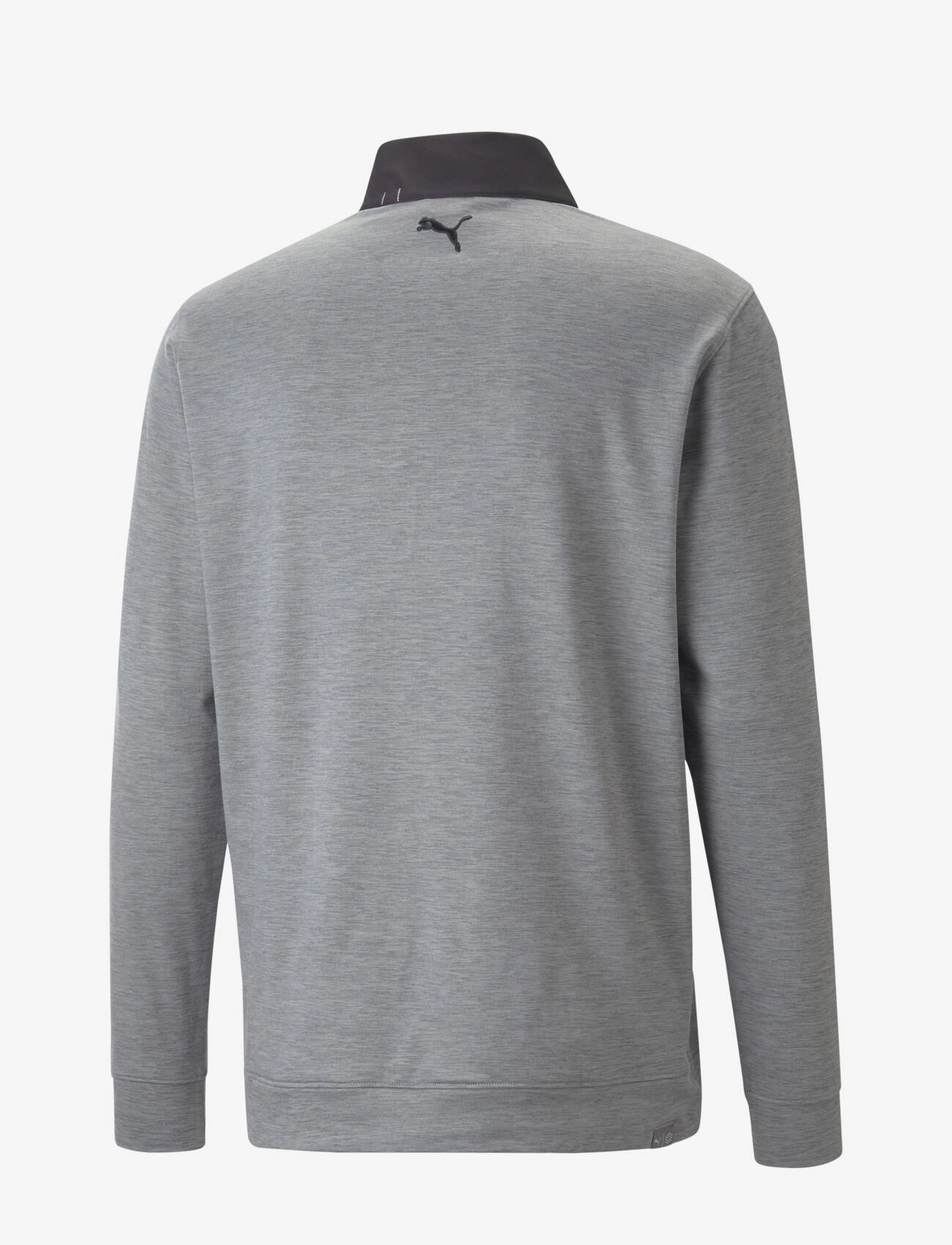 PUMA Golf - Cloudspun Colorblock 1/4 Zip - fleece og mellemlag - puma black-quiet shade heather - 2