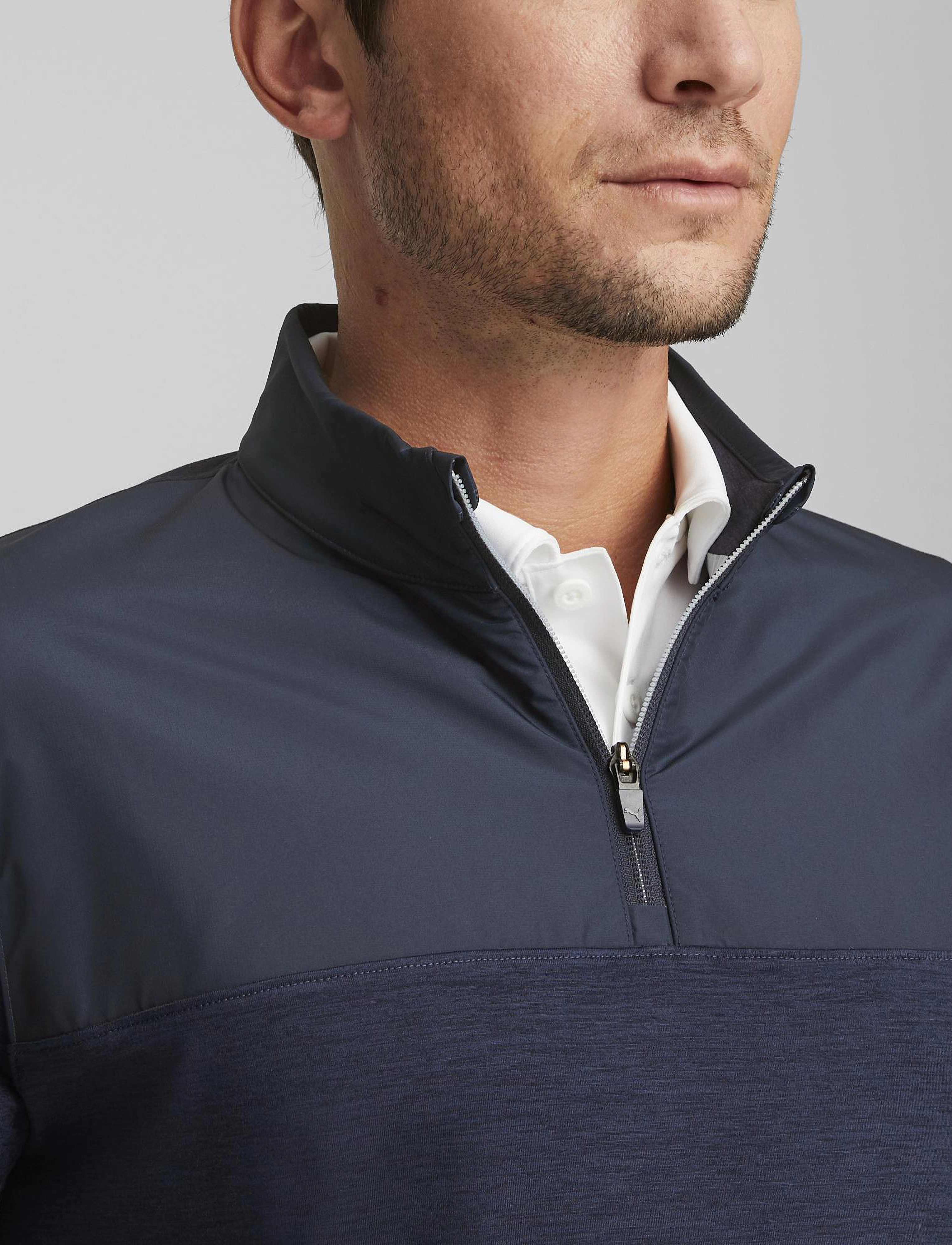 PUMA Golf - Cloudspun Colorblock 1/4 Zip - fleece og mellemlag - navy blazer-navy blazer heather - 3