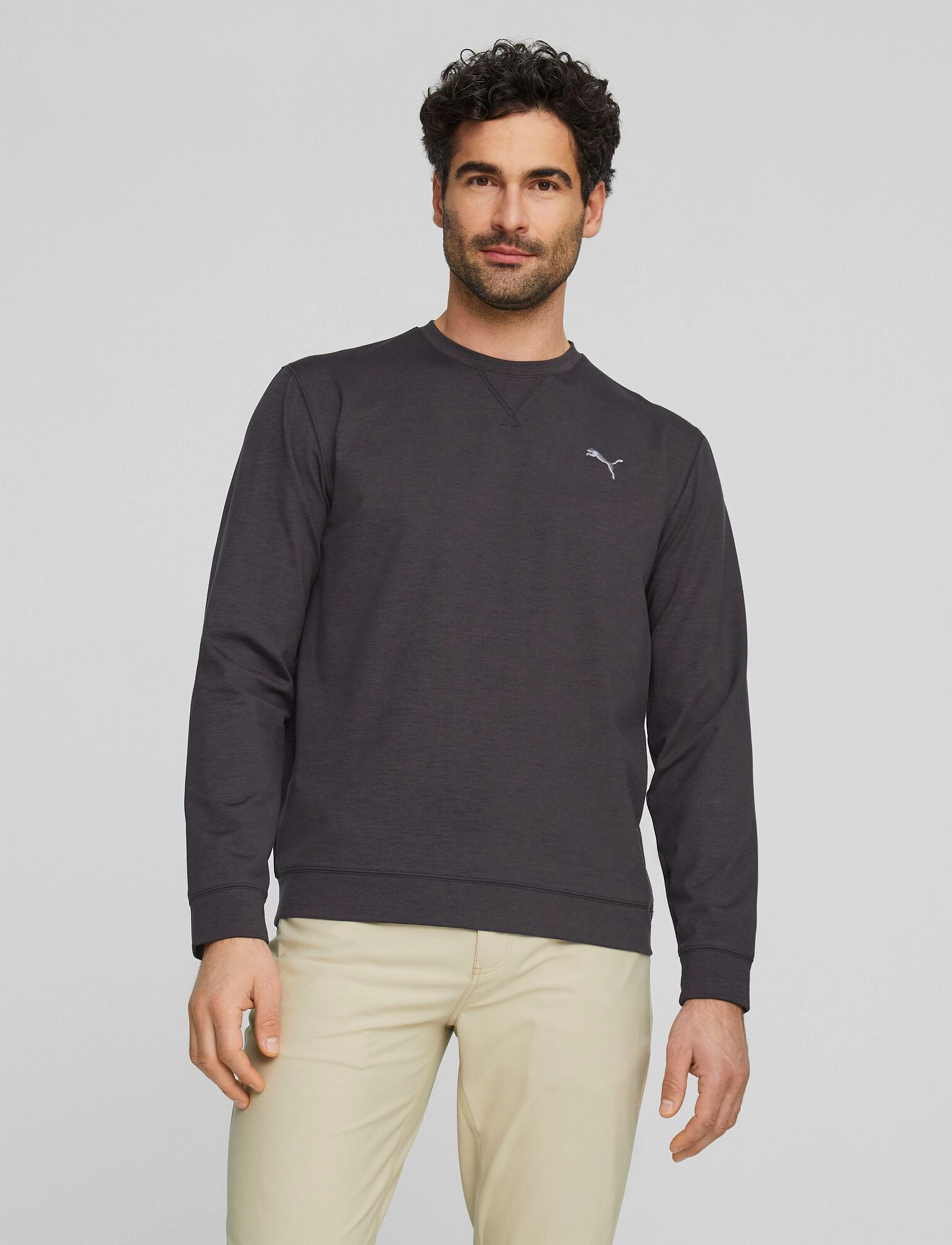 PUMA Golf - Cloudspun Heather Crewneck - puma black heather - 2