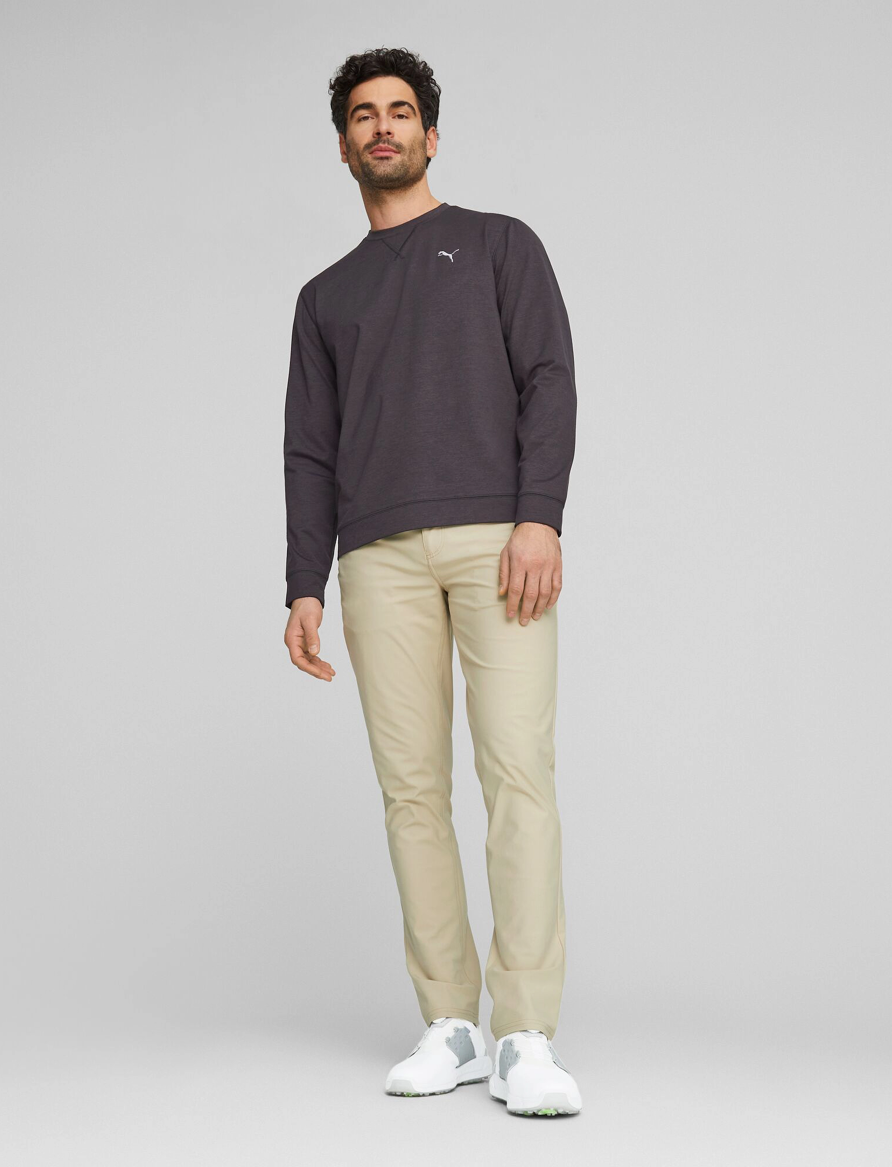 PUMA Golf - Cloudspun Heather Crewneck - puma black heather - 4