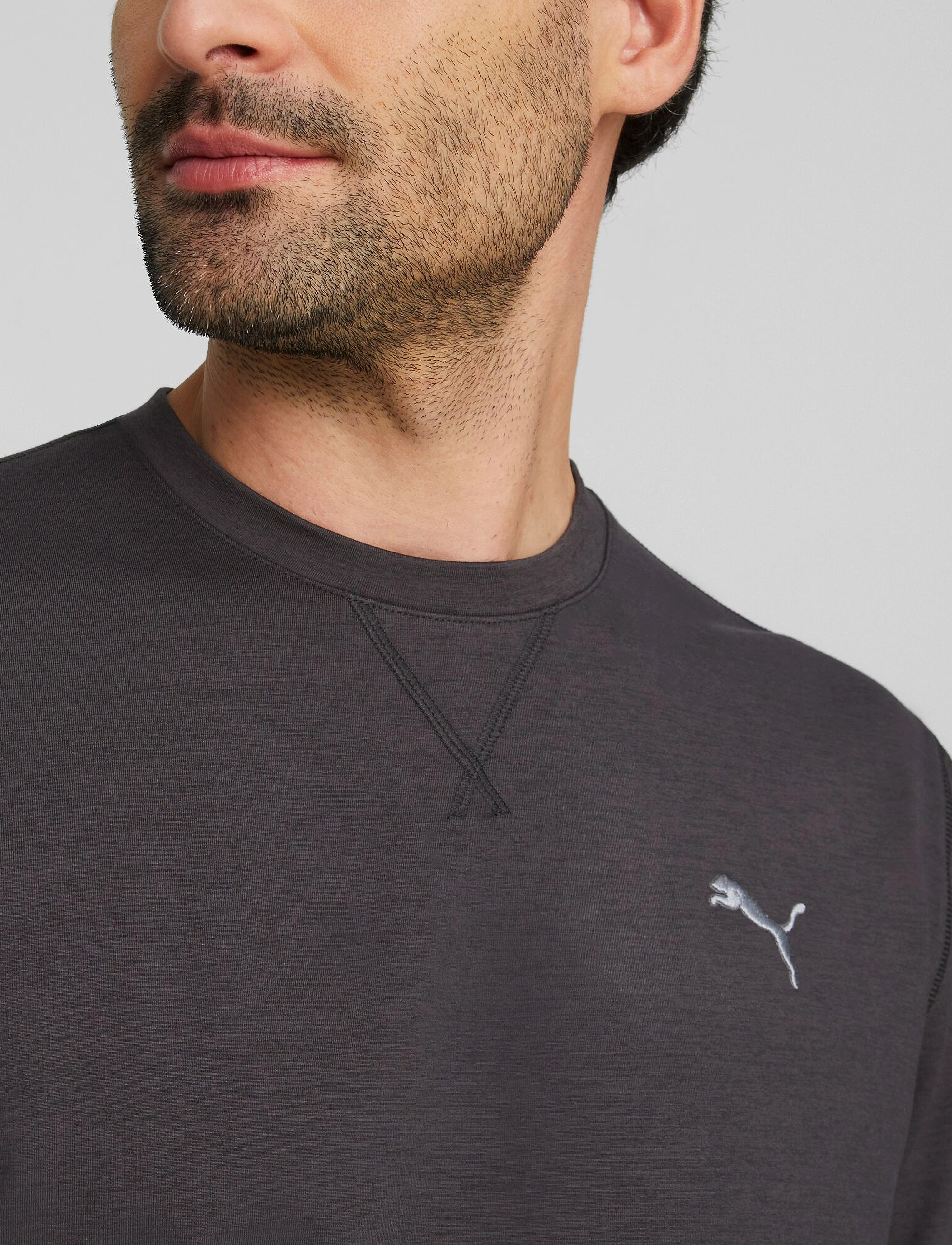PUMA Golf - Cloudspun Heather Crewneck - puma black heather - 5