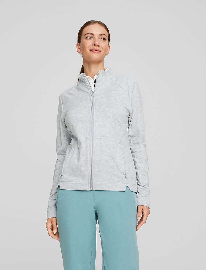 PUMA Golf - W Cloudspun Heather Full Zip Jacket - sweatshirts - high rise heather - 0