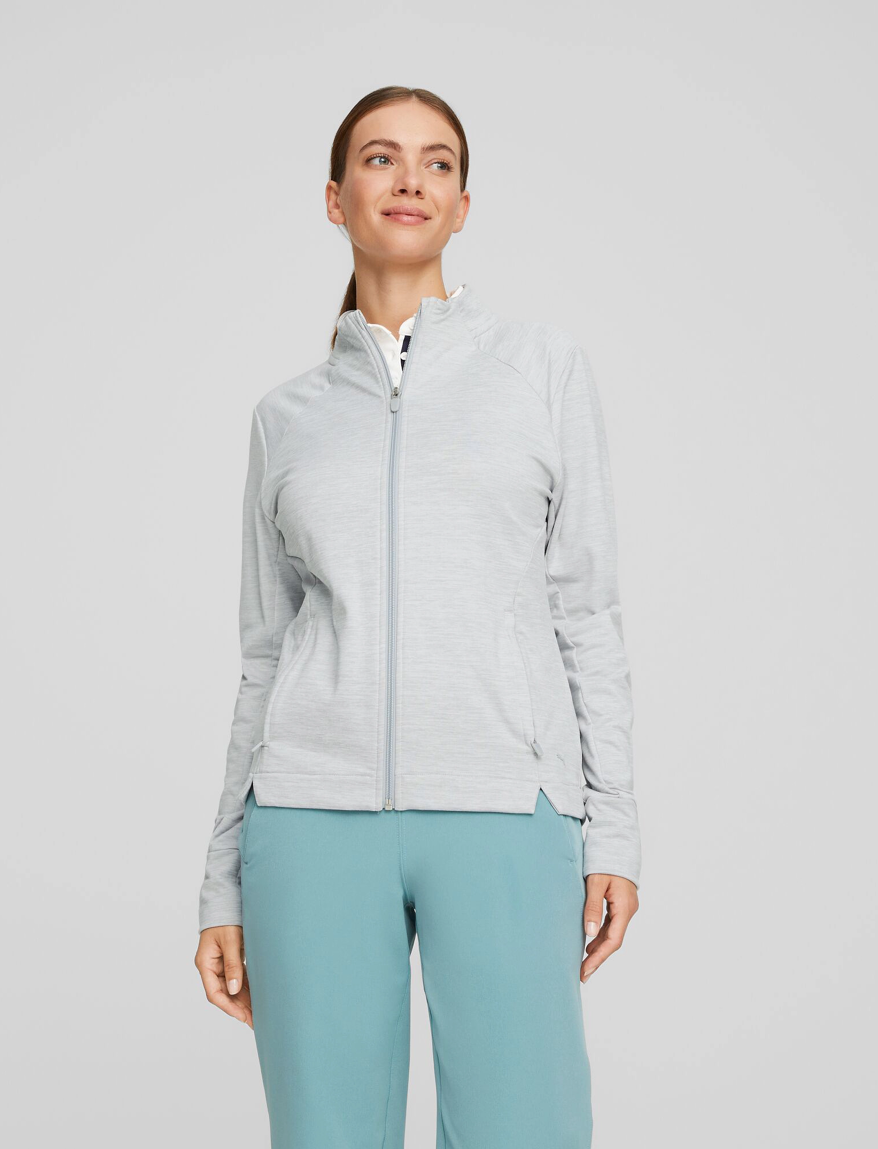 PUMA Golf - W Cloudspun Heather Full Zip Jacket - dressipluusid - high rise heather - 0