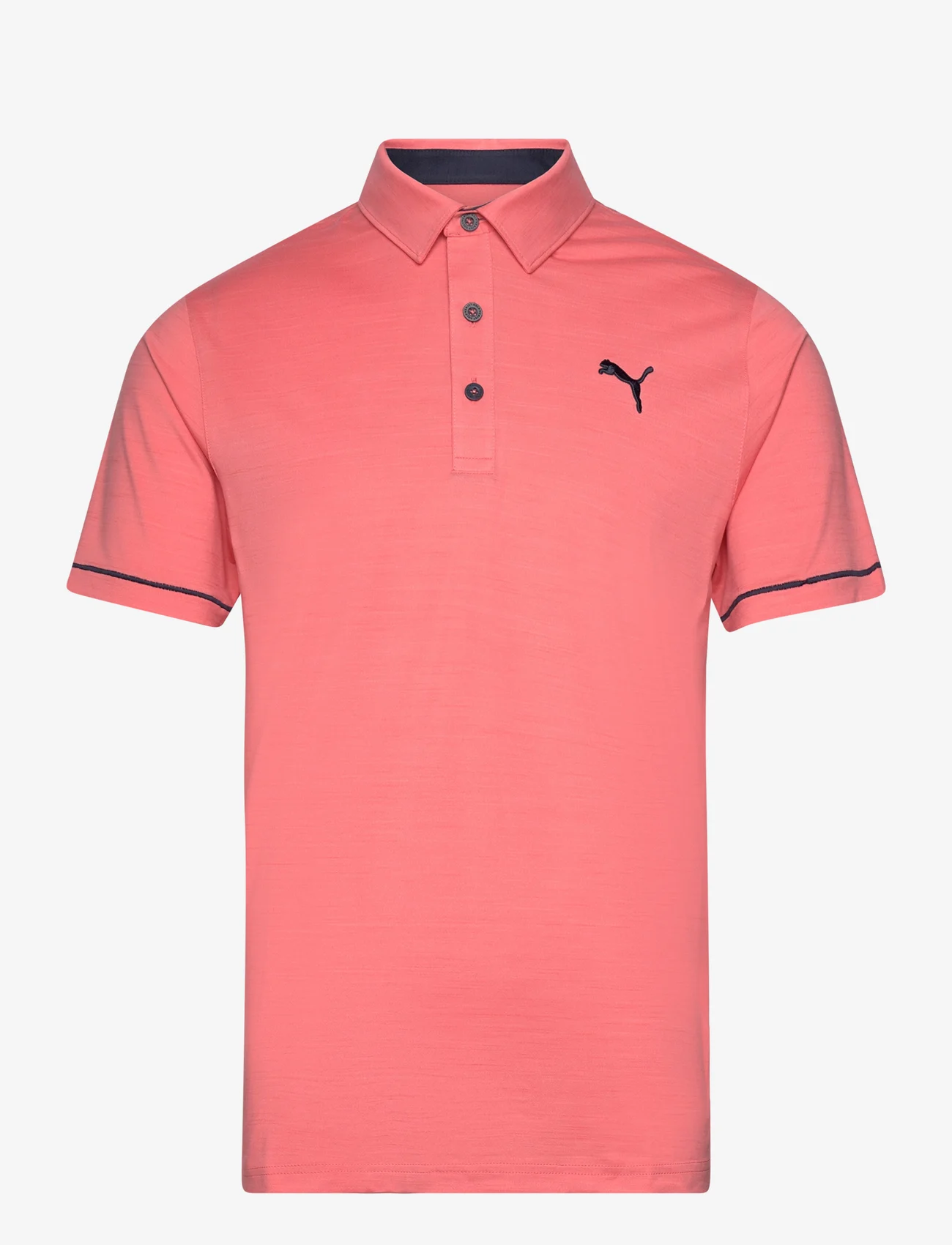 PUMA Golf - Cloudspun Haystack Polo - polo marškinėliai trumpomis rankovėmis - melon punch heather-deep navy heather - 0