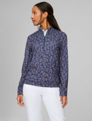 PUMA Golf - W Micro Floral Cloudspun 1/4 Zip - t-shirt & tops - navy blazer-loveable - 2