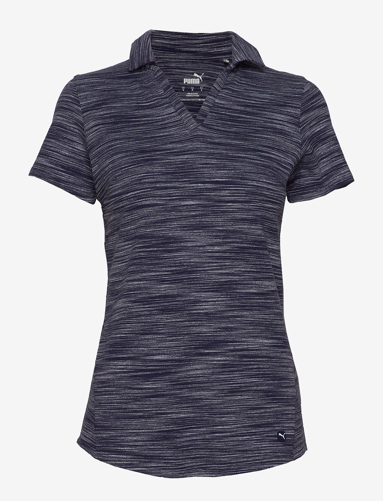 PUMA Golf - W Heather Slub Polo - peacoat heather - 0