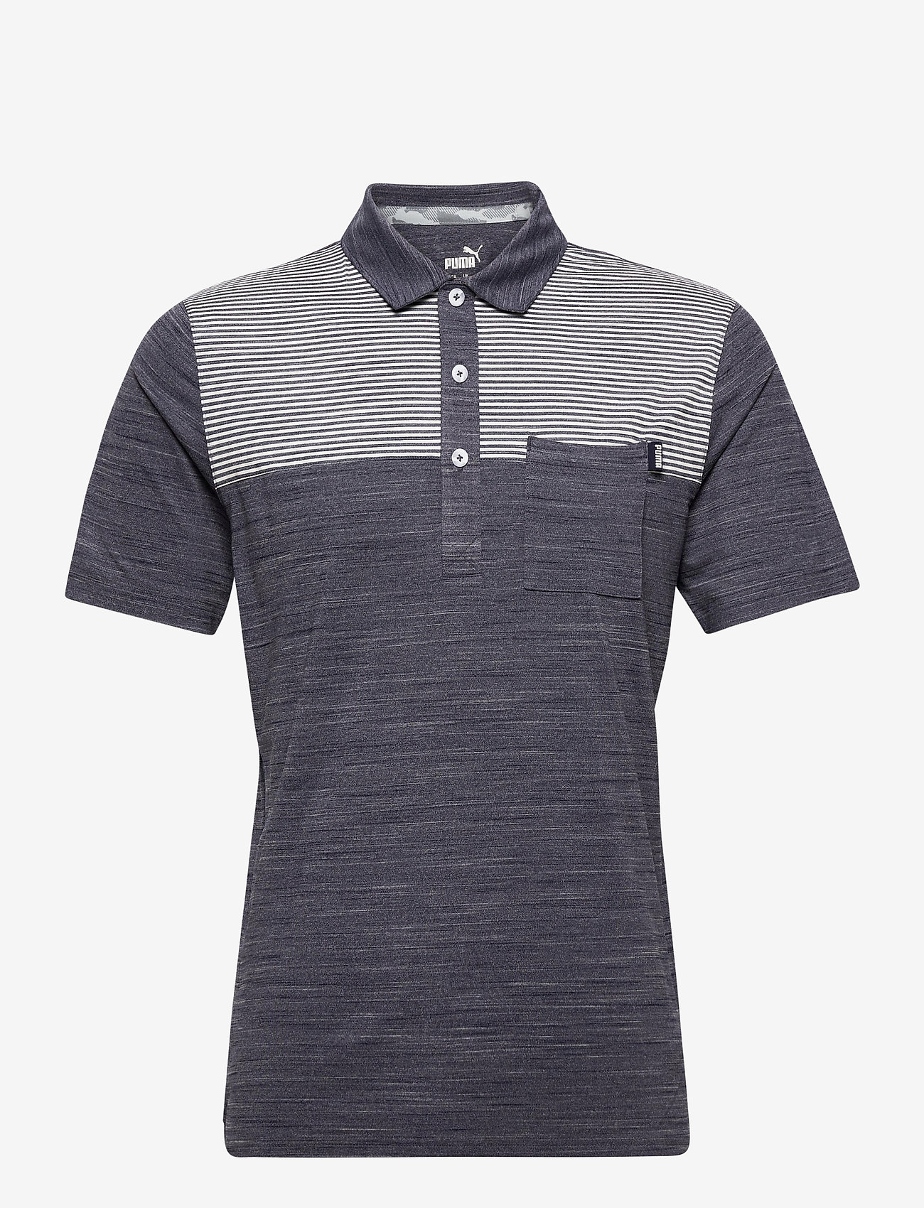 PUMA Golf - Cloudspun Pocket Polo - peacoat heather - 0