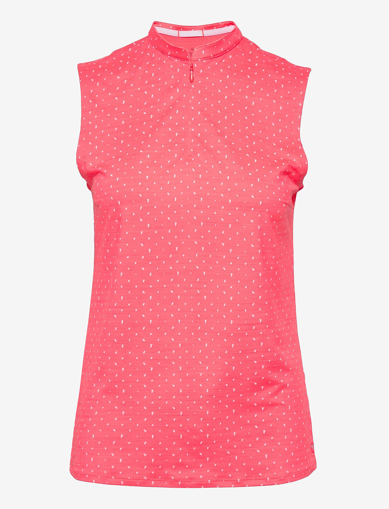 PUMA Golf - Cloudspun Sleeveless Polka Polo - berankoviai marškinėliai - ignite pink-bright white - 0