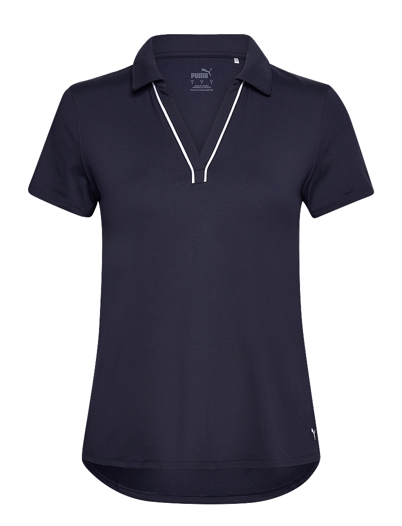 PUMA Golf - W Cloudspun Piped SS Polo - toppar & t-shirts - deep navy - 0