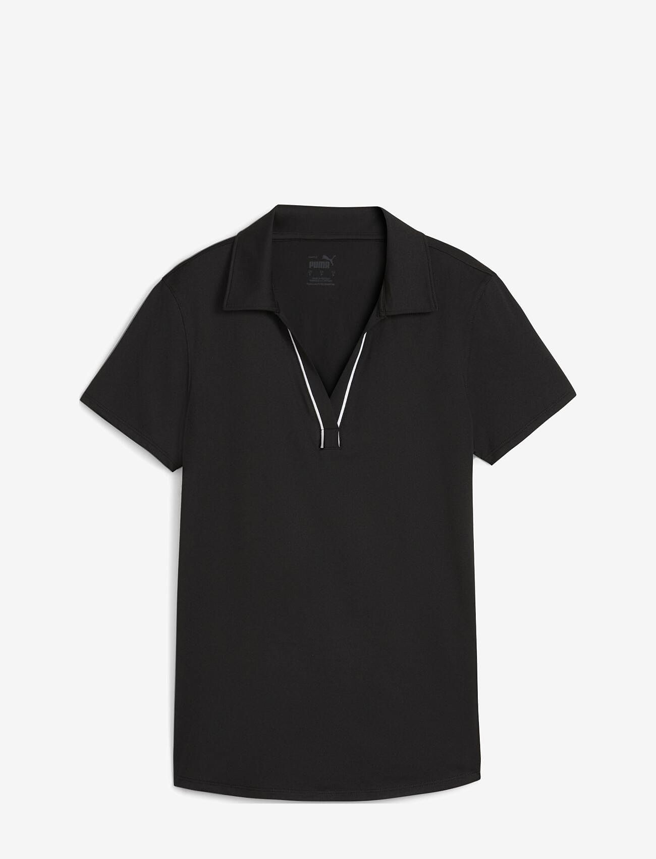 PUMA Golf - W Cloudspun Piped SS Polo - oberteile & t-shirts - puma black - 0
