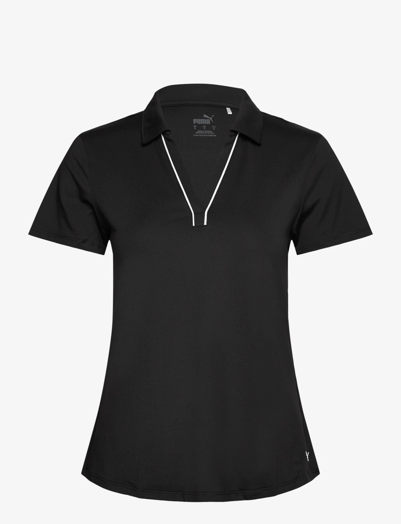 PUMA Golf - W Cloudspun Piped SS Polo - polo marškinėliai - puma black - 0