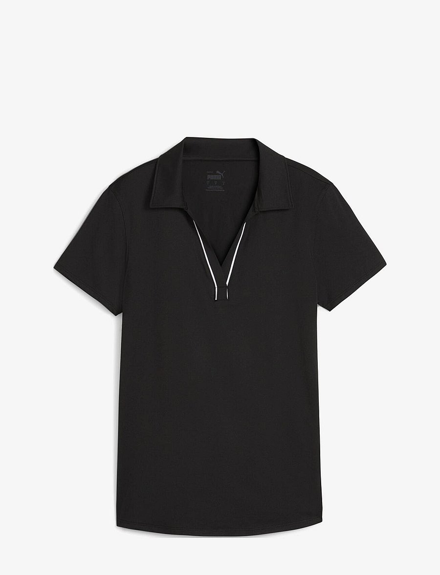 PUMA Golf - W Cloudspun Piped SS Polo - koszulki polo - puma black - 0