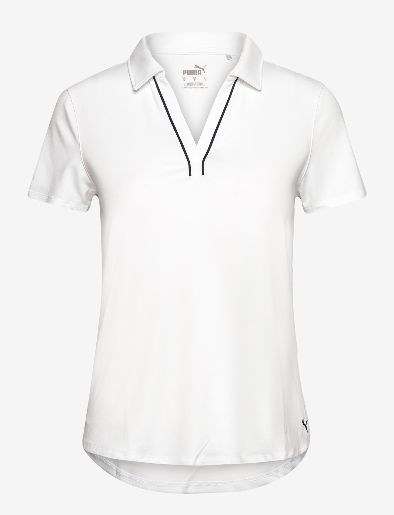 PUMA Golf - W Cloudspun Piped SS Polo - polos - white glow - 0