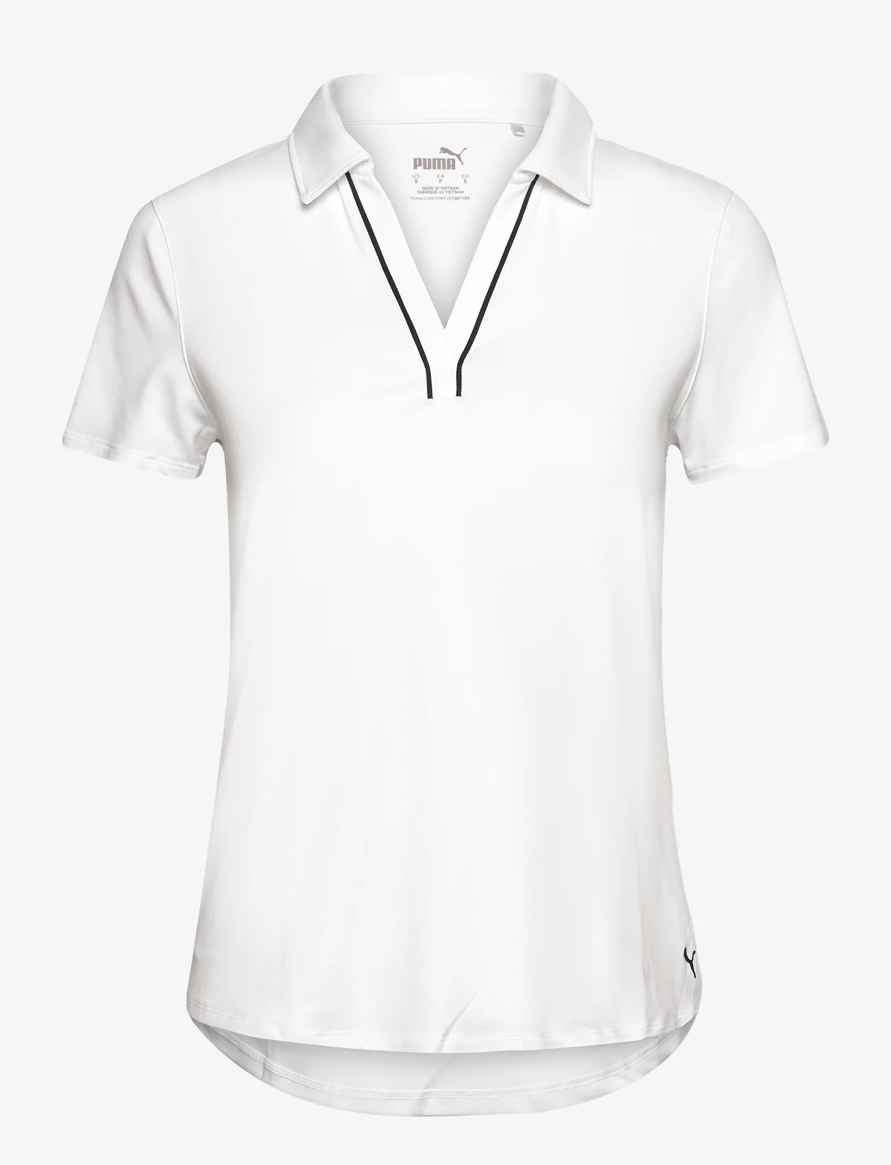 PUMA Golf - W Cloudspun Piped SS Polo - polo marškinėliai - white glow - 0
