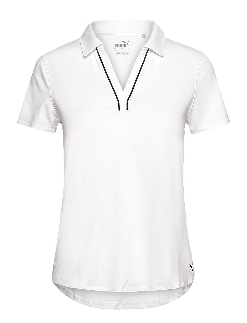PUMA Golf - W Cloudspun Piped SS Polo - palaidinės ir marškinėliai - white glow - 0