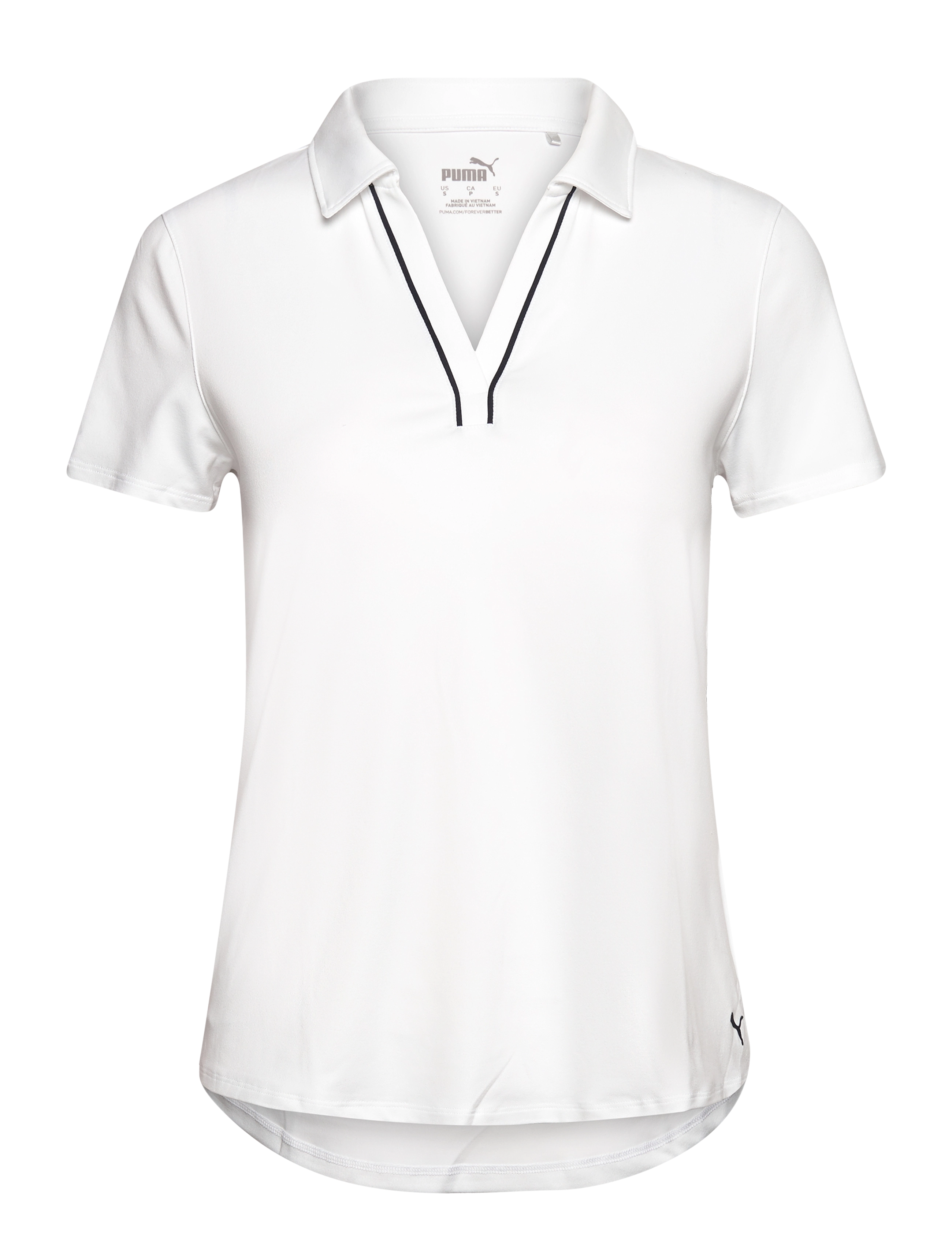 PUMA Golf W Cloudspun Piped SS Polo - Kläder - WHITE GLOW / white