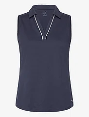 PUMA Golf - W Cloudspun Piped SL Polo - t-shirt & tops - deep navy - 0
