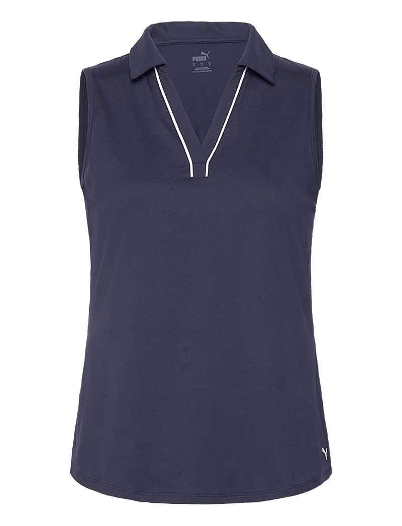 PUMA Golf - W Cloudspun Piped SL Polo - toppe & t-shirts - deep navy - 0