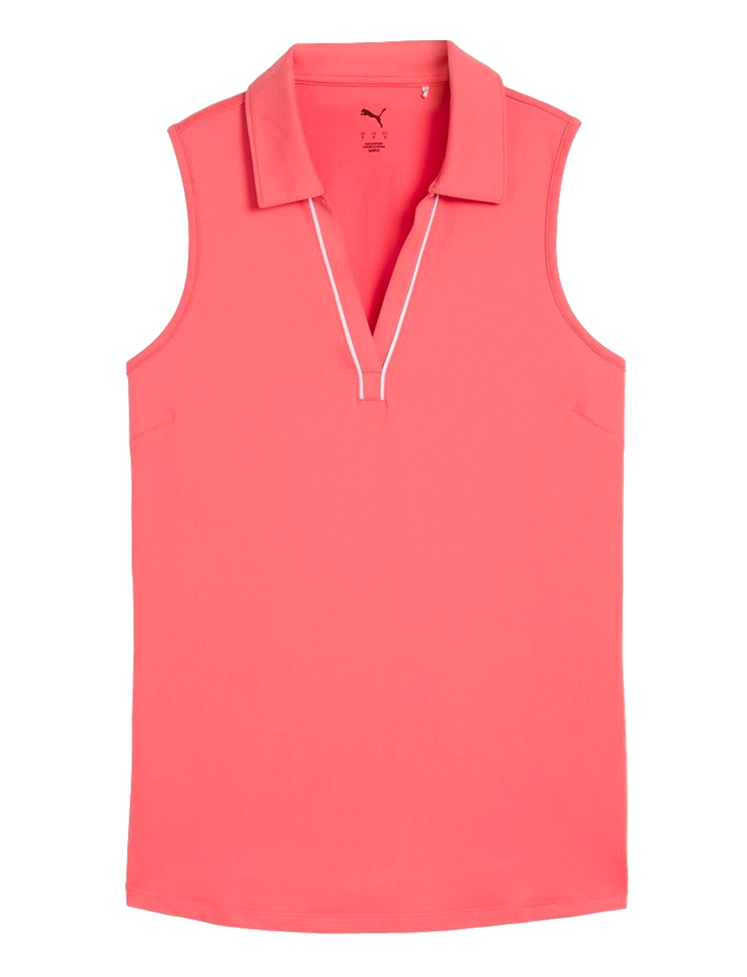 PUMA Golf W Cloudspun Piped SL Polo - PUMA - PEACH FROST / pink/rose