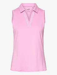 PUMA Golf - W Cloudspun Piped SL Polo - polo marškinėliai - pink icing - 0