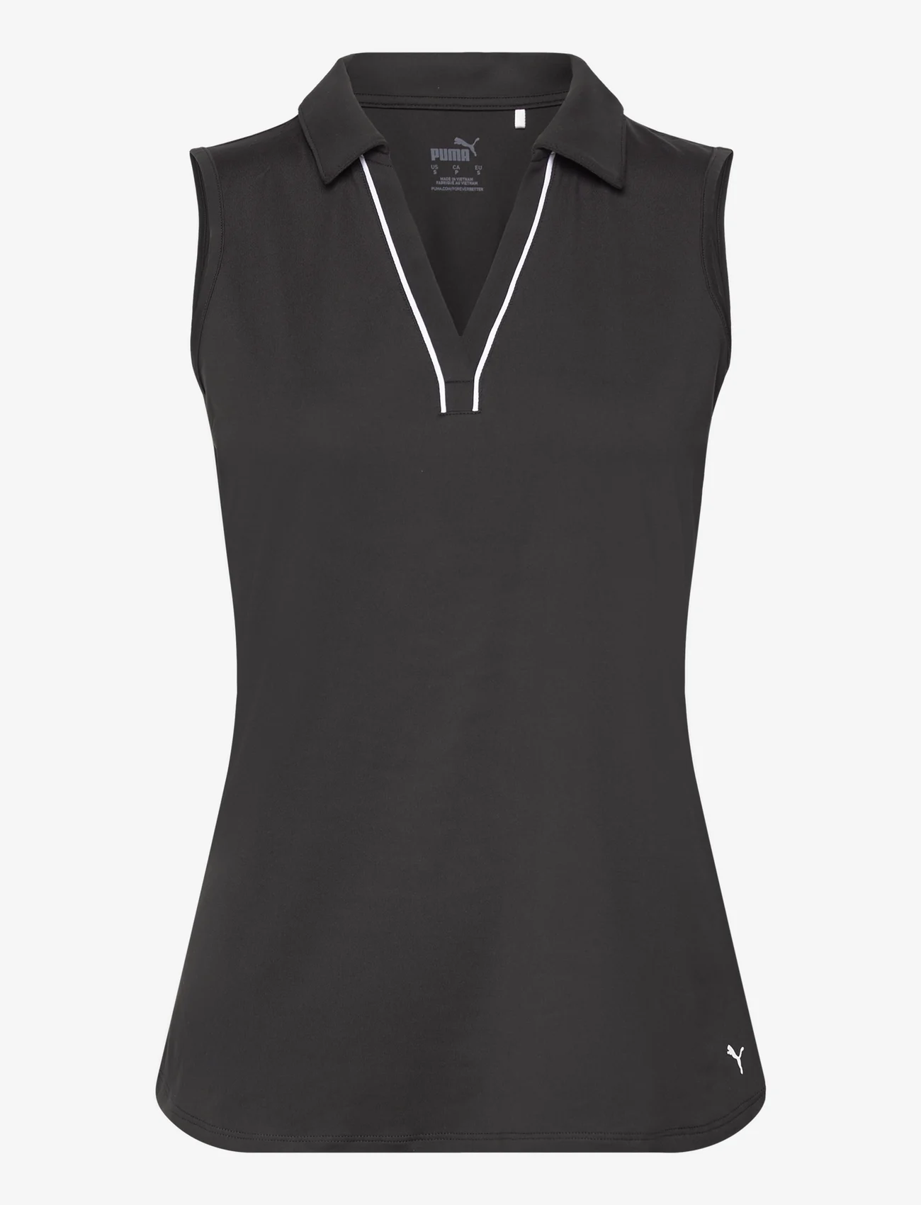 PUMA Golf - W Cloudspun Piped SL Polo - t-shirts & topper - puma black - 0