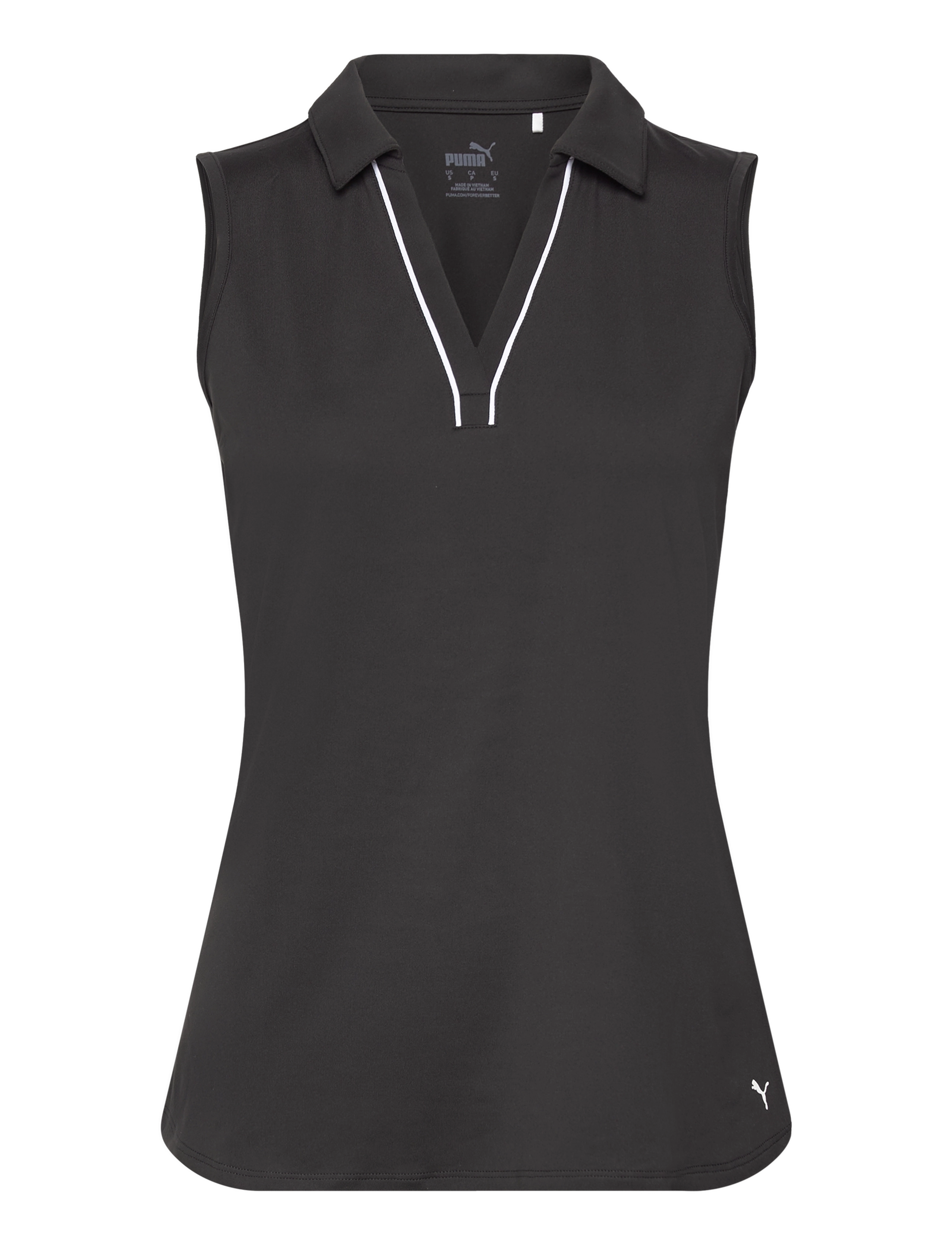 PUMA Golf W Cloudspun Piped SL Polo - Kampagne - PUMA BLACK / black