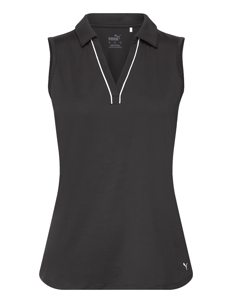 PUMA Golf - W Cloudspun Piped SL Polo - topit & t-paidat - puma black - 0