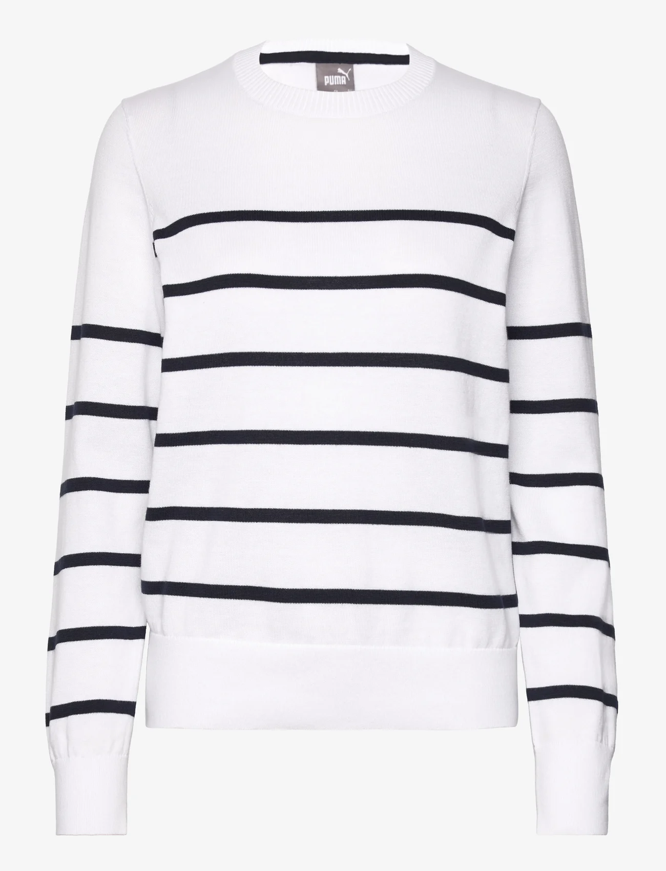 PUMA Golf - W Resort Crewneck Sweater - sportiska stila džemperi - white glow-deep navy - 0