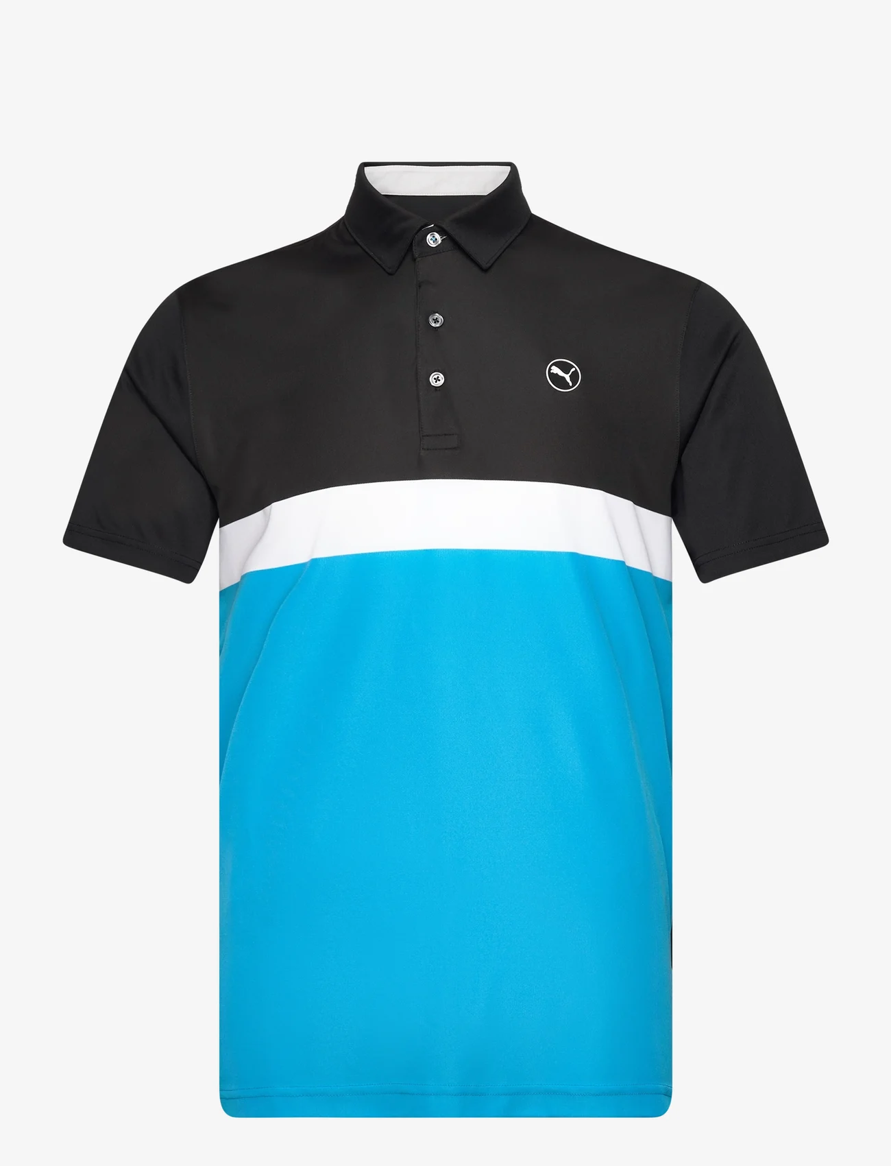 PUMA Golf - Pure Colorblock Polo - oberteile & t-shirts - puma black-aqua blue - 0