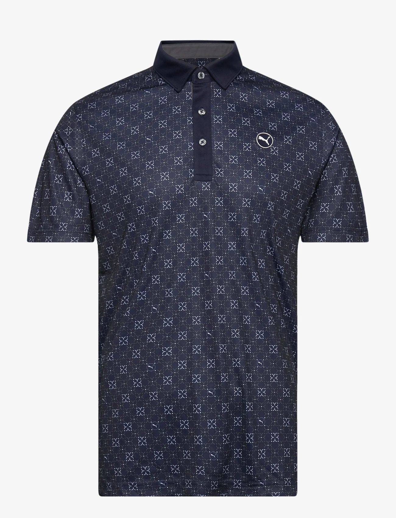PUMA Golf - Pure Monogram Polo - toppar & t-shirts - deep navy-slate sky - 0