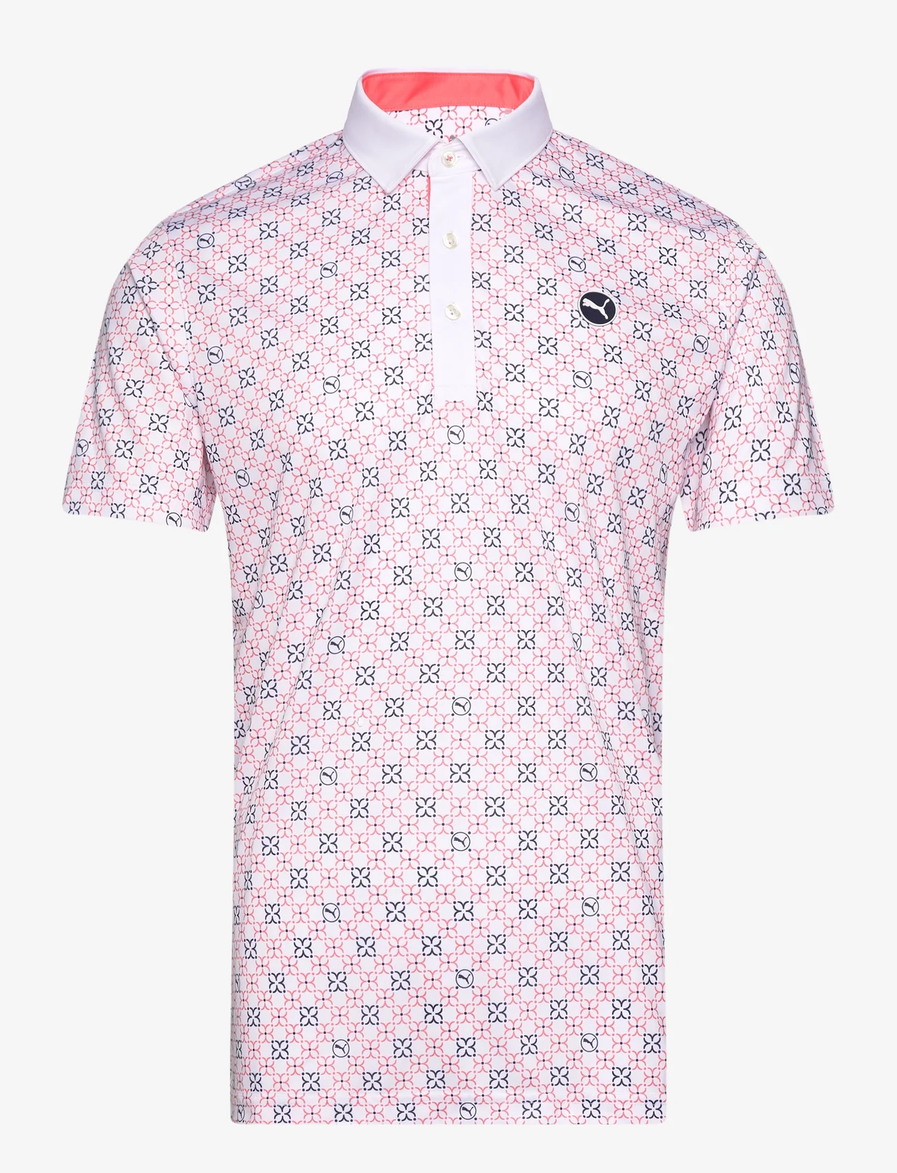 PUMA Golf - Pure Monogram Polo - polo marškinėliai trumpomis rankovėmis - white glow-melon punch - 0