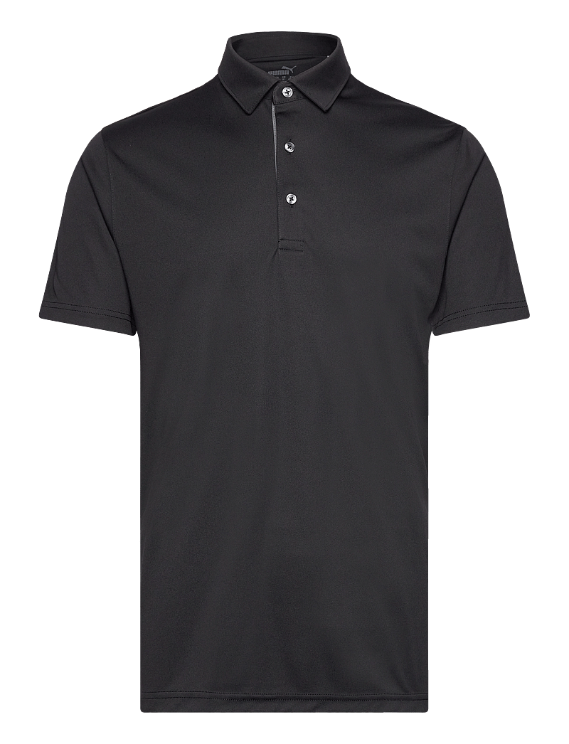 PUMA Golf - Pure Solid Polo - toppar & t-shirts - puma black - 0