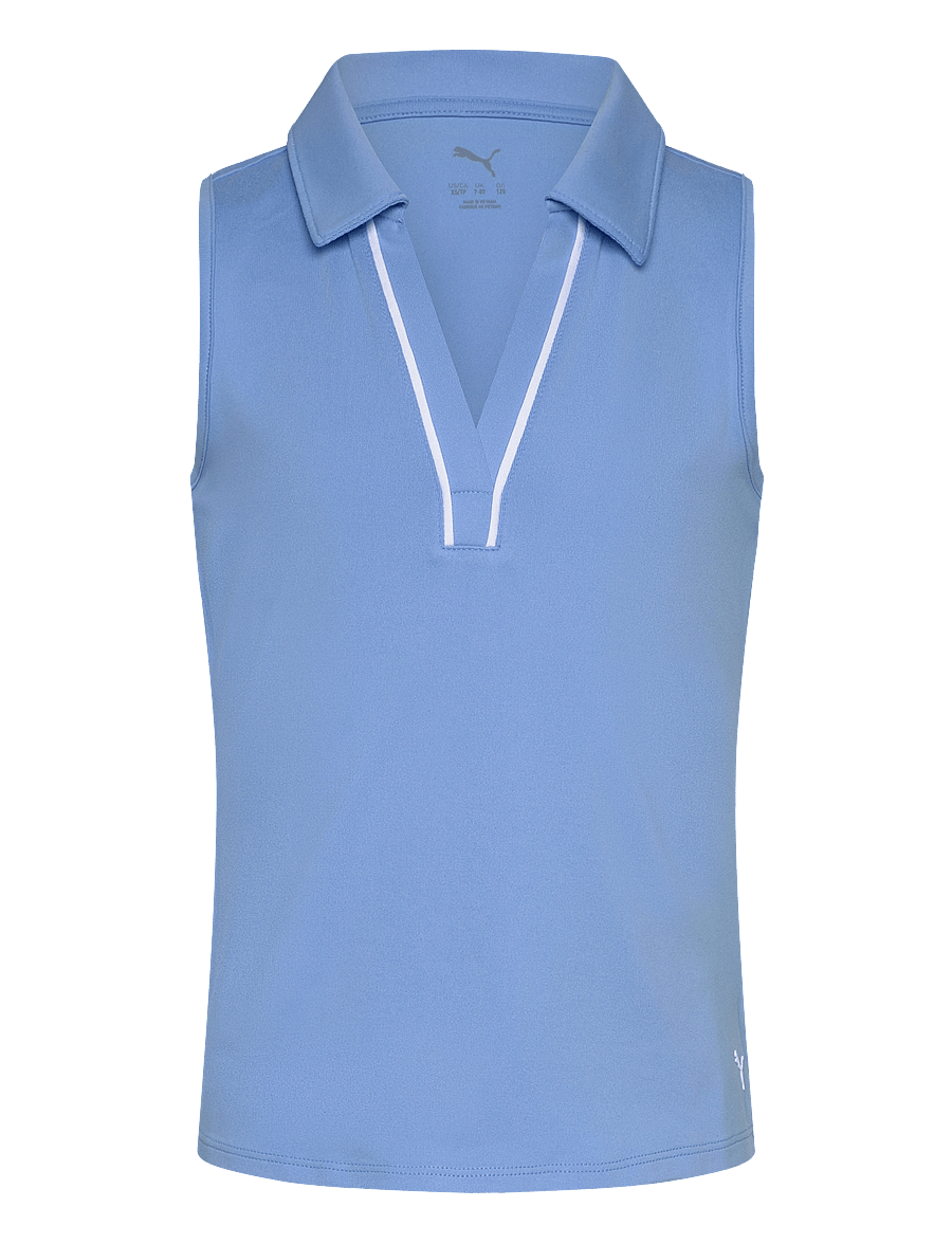 PUMA Golf - Girls Cloudspun Piped SL Polo - team light blue - 0