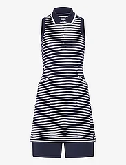 PUMA Golf - W Everyday Stripe Pique Dress - sports dresses - deep navy-white glow - 0