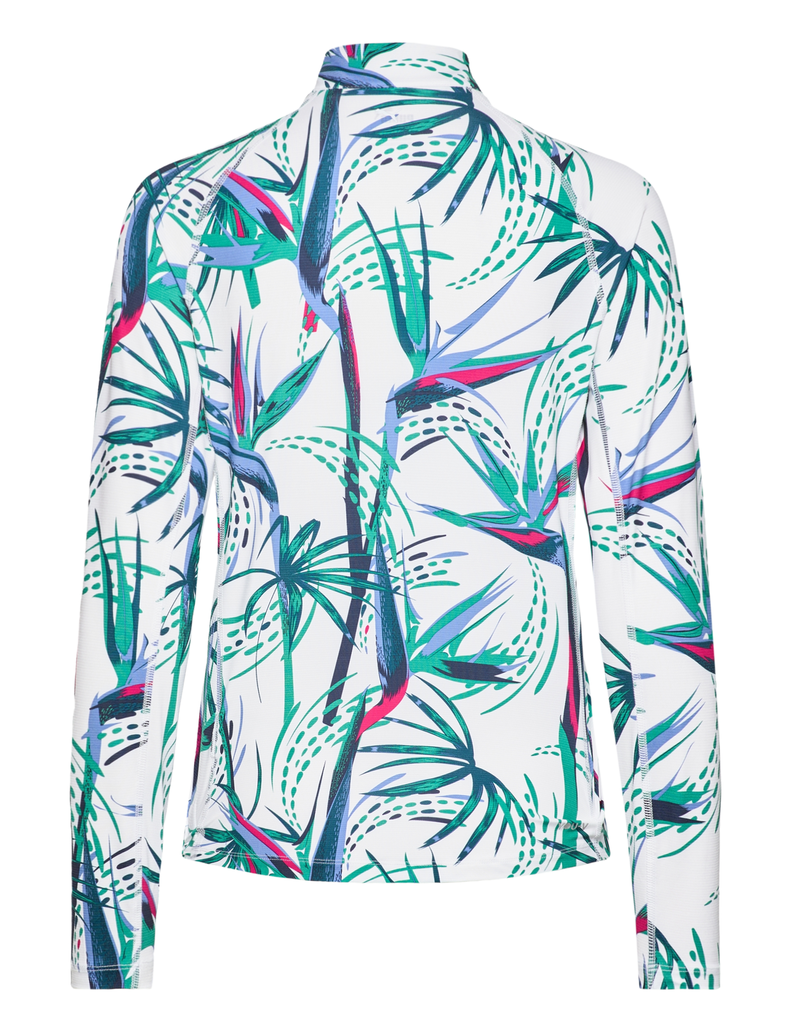 PUMA Golf - W You-V Paradise 1/4 Zip - white glow-sparkling green - 1