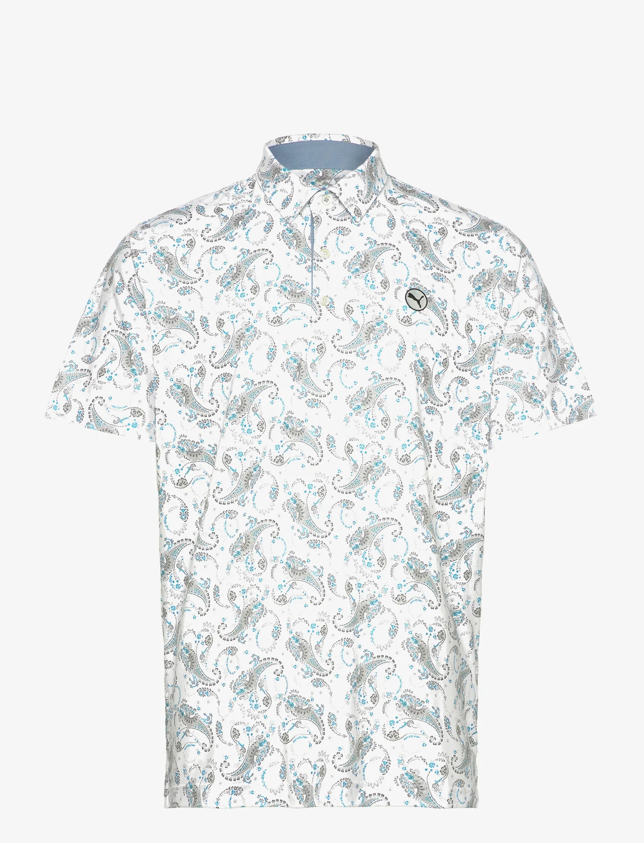 PUMA Golf - Cloudspun Paisley Polo - polo marškinėliai trumpomis rankovėmis - white glow-zen blue - 0