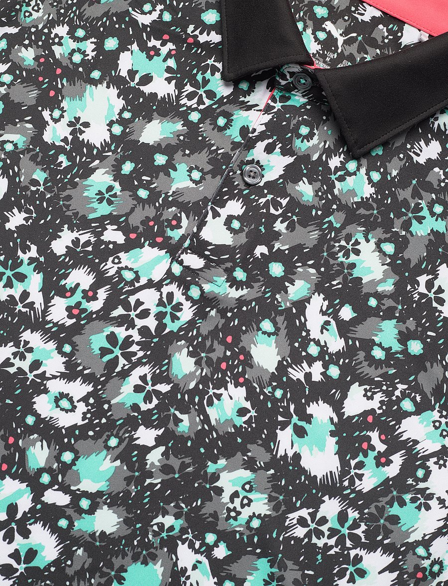 PUMA Golf - Cloudspun Abstract Camo Polo - oberteile & t-shirts - puma black-aquatic - 2