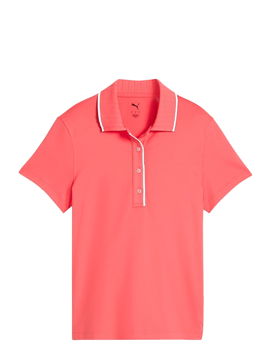 PUMA Golf - W Cloudspun Bridges SS Polo - toppar & t-shirts - peach frost - 0