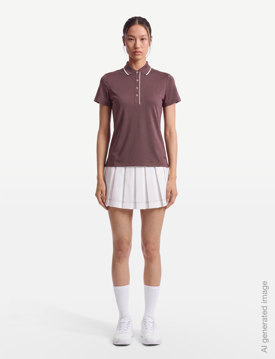 PUMA Golf - W Cloudspun Bridges SS Polo - toppe & t-shirts - rich cocoa - 0
