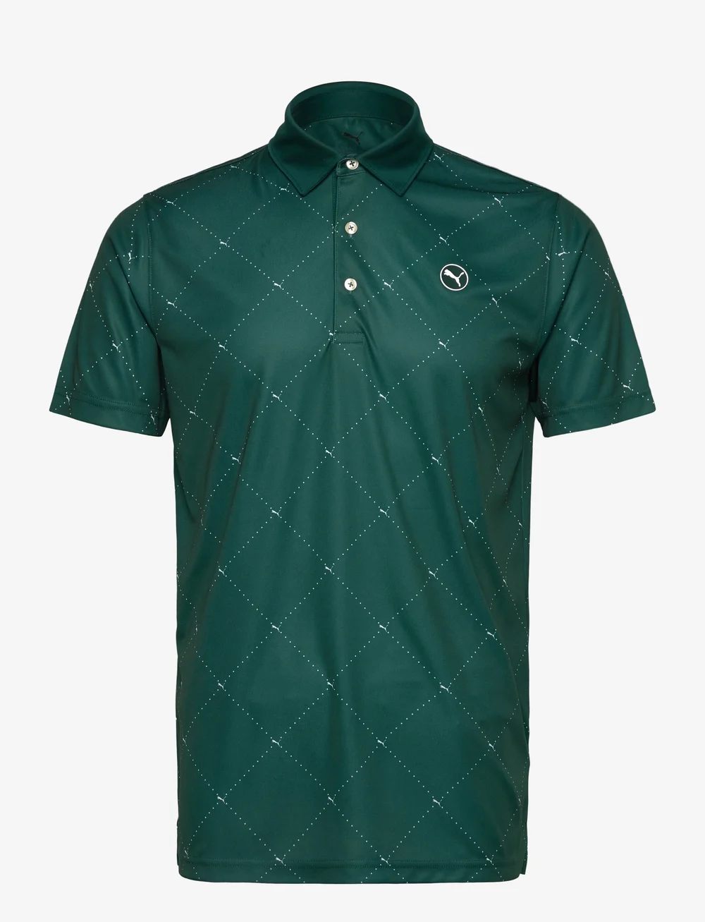 PUMA Golf - Pure 2.0 Argyle Polo - toppar & t-shirts - dark myrtle-white glow - 0