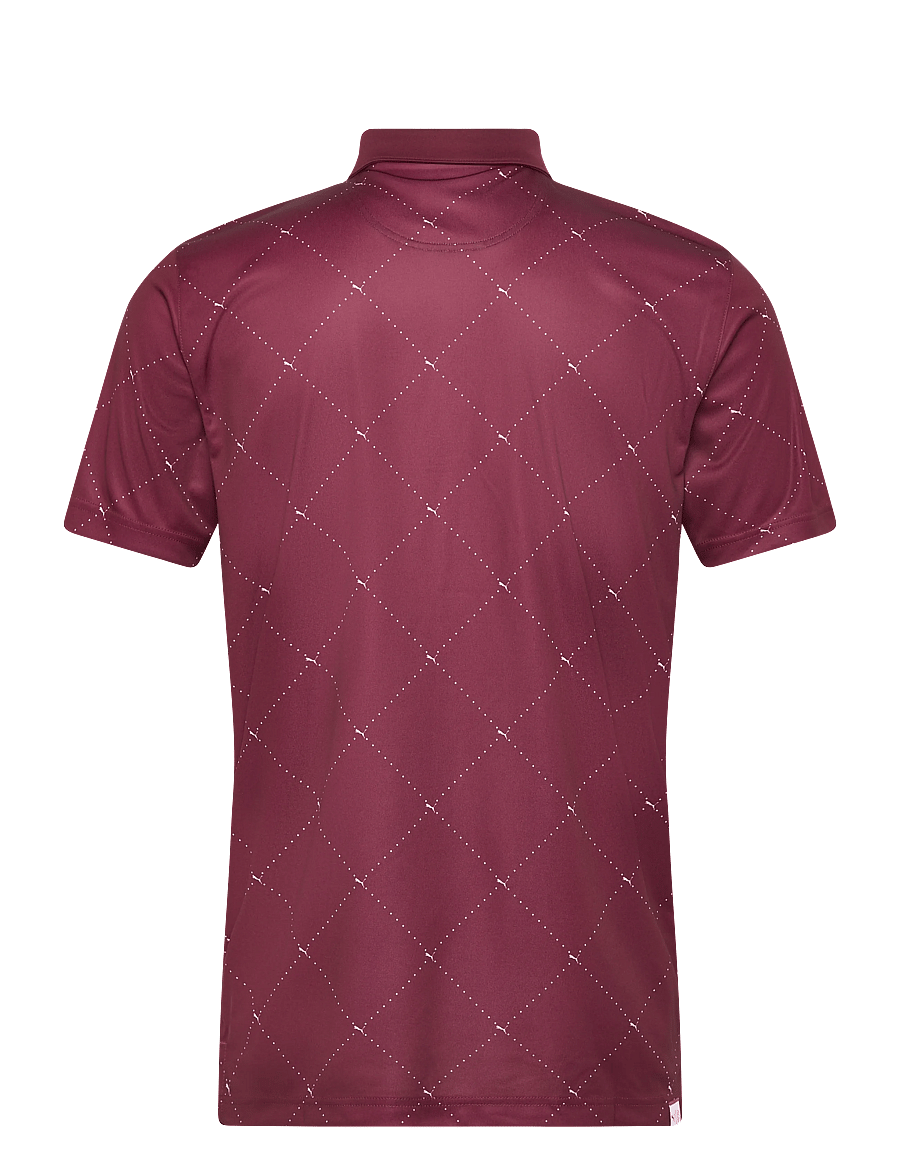 PUMA Golf - Pure 2.0 Argyle Polo - toppe & t-shirts - ruby shimmer-white glow - 1