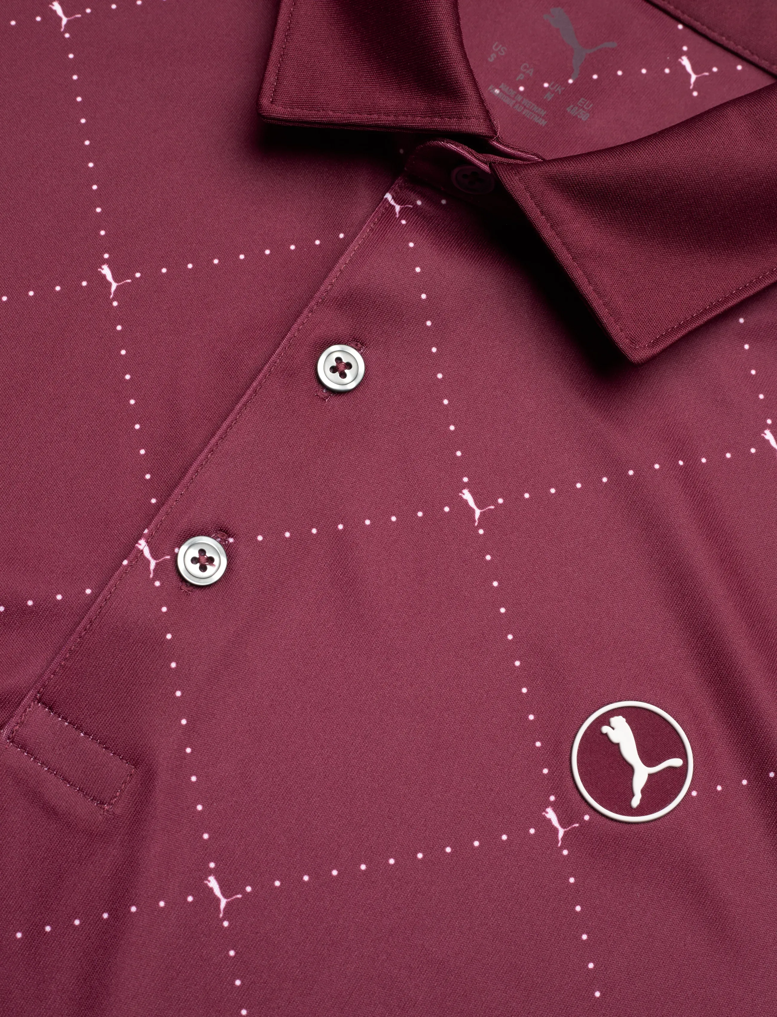PUMA Golf - Pure 2.0 Argyle Polo - ruby shimmer-white glow - 2