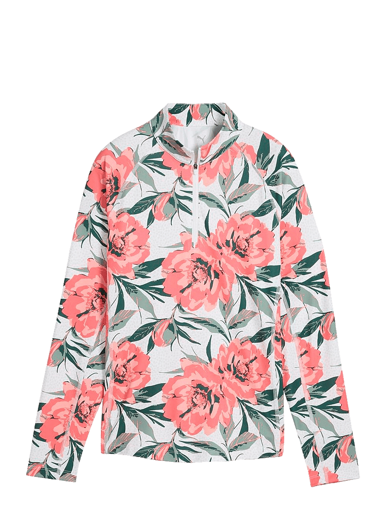 PUMA Golf - W YOU-V Beautiful Game 1/4 Zip - flís og millilög - white glow-peach frost - 0