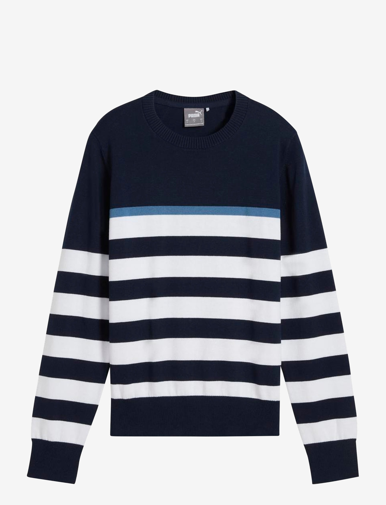 PUMA Golf - W Resort Stripe Sweater - strik - deep navy-white glow - 1